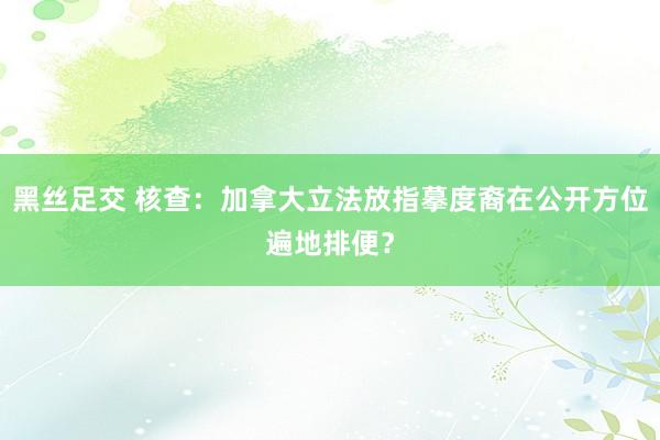 黑丝足交 核查：加拿大立法放指摹度裔在公开方位遍地排便？