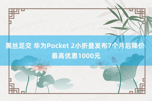 黑丝足交 华为Pocket 2小折叠发布7个月后降价 最高优惠1000元