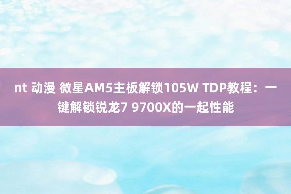 nt 动漫 微星AM5主板解锁105W TDP教程：一键解锁锐龙7 9700X的一起性能