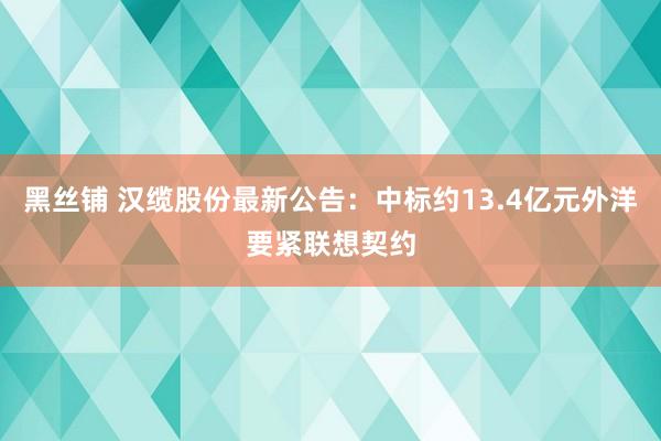 黑丝铺 汉缆股份最新公告：中标约13.4亿元外洋要紧联想契约