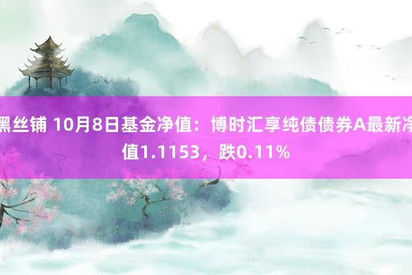 黑丝铺 10月8日基金净值：博时汇享纯债债券A最新净值1.1153，跌0.11%