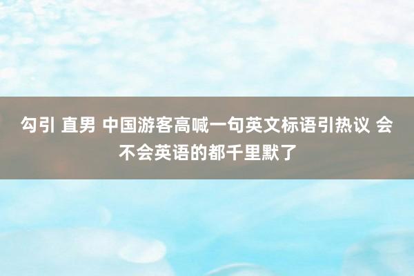 勾引 直男 中国游客高喊一句英文标语引热议 会不会英语的都千里默了